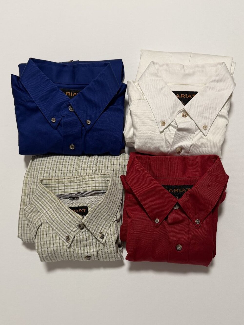Lot of 4 Ariat Long Sleeve Button Down Shirt Casual Men's size Large Shirts